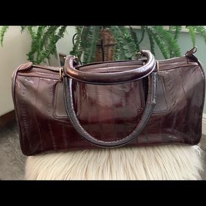 Scosi Eel Leather Purse, burgundy satchel